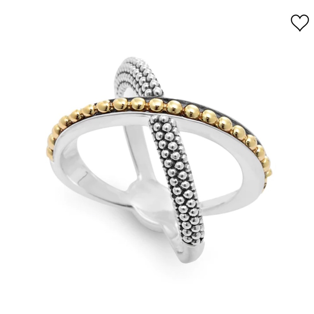 Lagos Caviar X Gold Beaded Ring